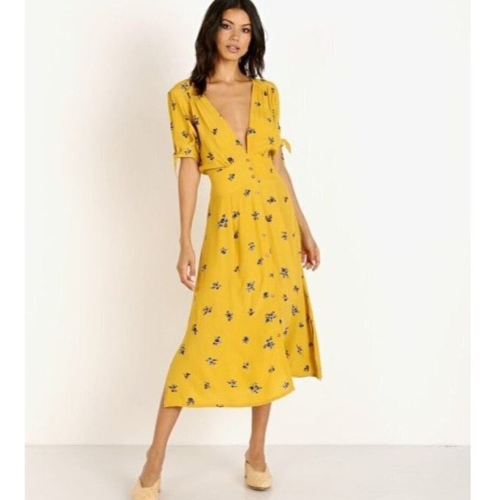 Floral Yellow Faithfull The Brand Midi Dress - Picture 4 of 8